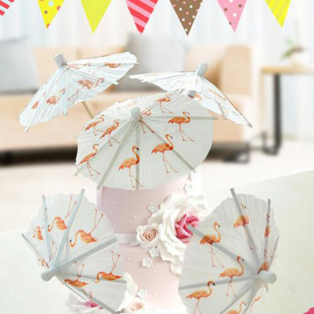 20 шт. форма зонта для торта фламинго принты кексы пики еды Фруктовые чаши