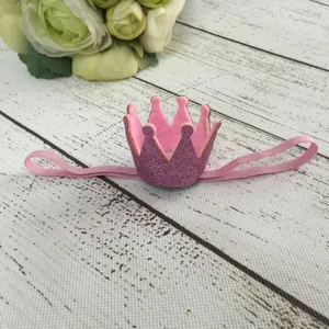 Розничная продажа, 5 цветов, миниатюрная фетровая корона на день рождения для новорожденных, тонкая эластичная повязка на голову для девочек, аксессуары для волос, роскошная детская повязка на голову