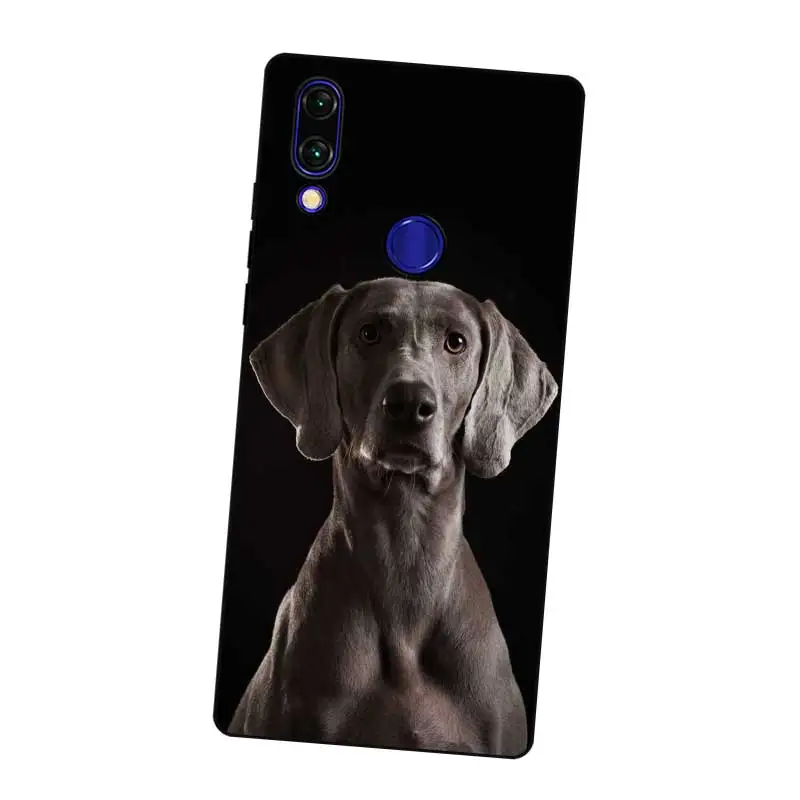 N464 Weimaraner Cute Black Silicone Case Cover For Xiaomi Redmi Note 3 4 4X 5 5A 6 7 Pro Global |