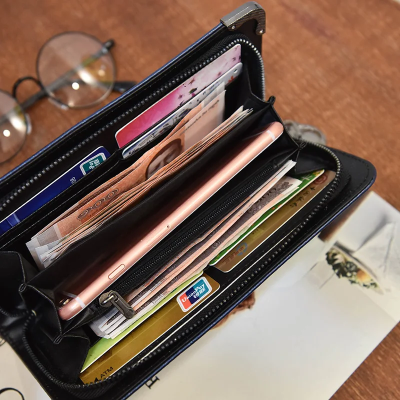 new European and American tide metal deer head wallet female long multi-card student zipper handkerchief coin purse 064