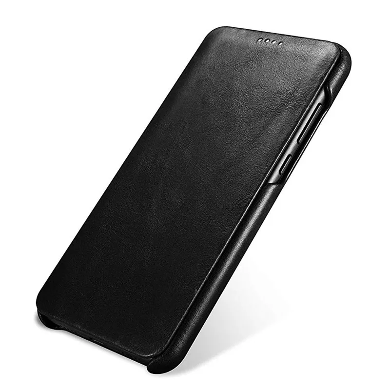 Black Icarer для huawei P20 Pro Чехол тонкий жесткий подлинный кошелек чехол для huawei P20 Флип Полный Защитный чехол для задней крышки чехол для телефона Funda Capa - Цвет: Black