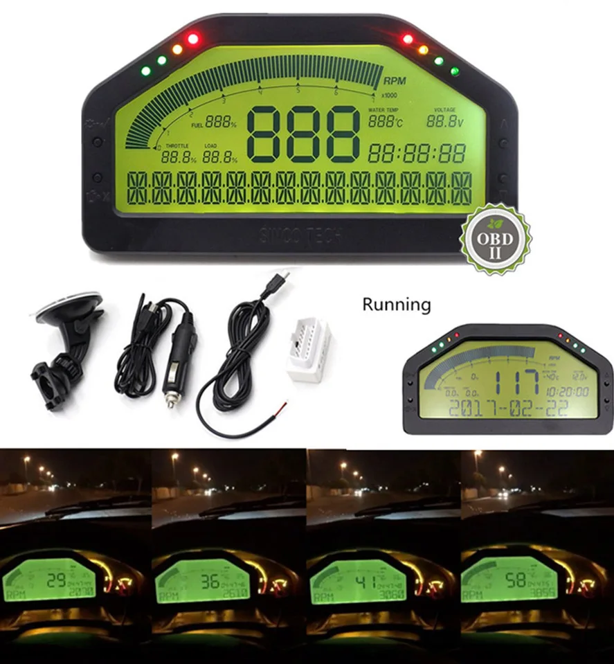 Сенсорный ЖК экран 9000 об/мин ралли датчик сенсорный дисплей Bluetooth OBD2