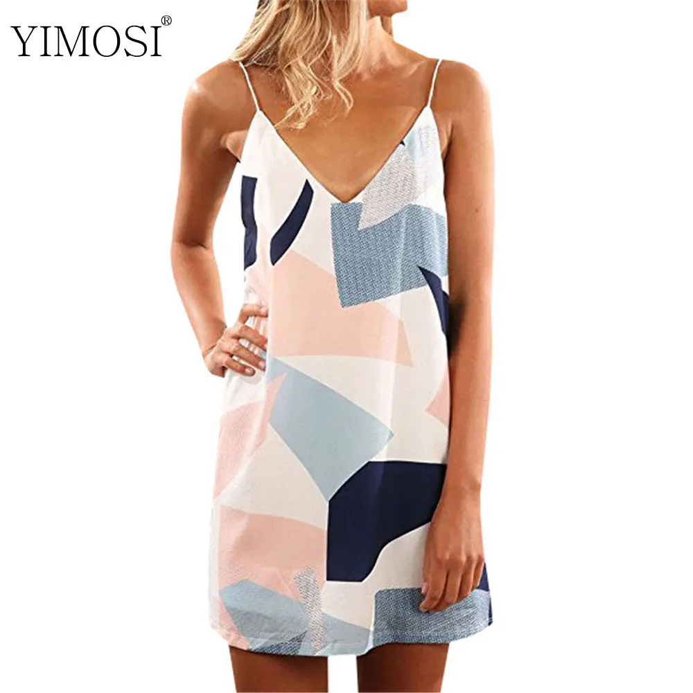 2017 осенне-весеннее платье с геометрическим принтом повседневное женское пляжное