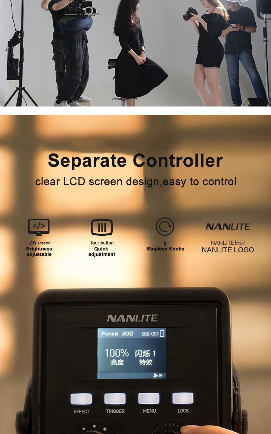 NanGuang NANLITE Forza 300w 60w светодиодный фотографический светильник ing заполняющий светильник Точечный светильник 5600K 2,4G беспроводное приложение wifi управление Forza300