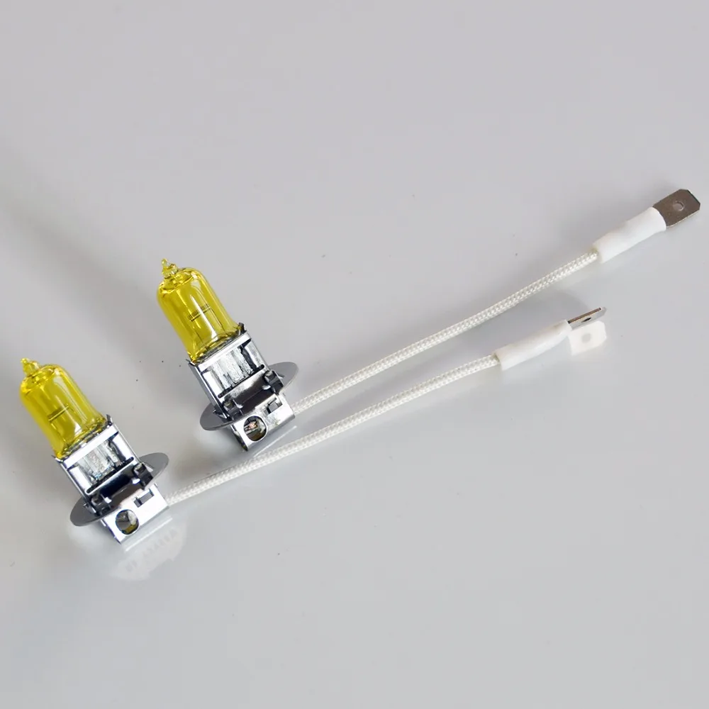 Lámpara halógena para faro de coche Hippcron 12V 55W amarillo H3 3000K repuesto cristal xenón Bombilla 2 uds. (1 par)|auto bulb|yellow h312v 55w |