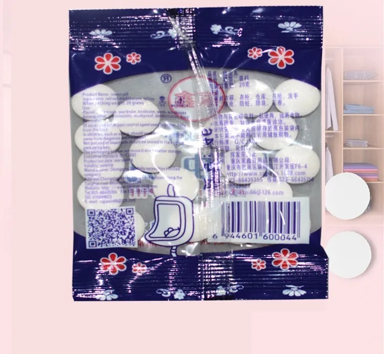 

20 Bags/lot Natural Camphor Ball Camphor White Mothballs Moth Ball Insect-resistant Eat By Moth Naphtaline Safe Pest Control