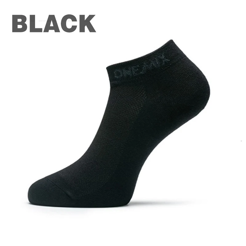 ONEMIX 1 Pair Men Sports Socks 3 Color Women Running Socks Pure Cotton Socks Outdoor Jogging Walking Running Socks Free Shipping - Цвет: Black