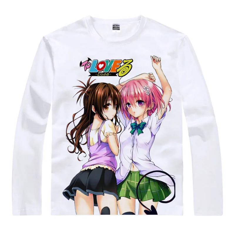 To Love-RU Момо Nana Астар deviluke молоко хлопковая футболка в белый, аниме Топы корректирующие повседневные футболки длинные рубашка с круглым вырезом - Цвет: Золотой