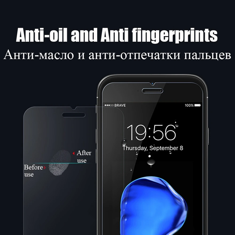 Защитная пленка из закаленного стекла 2 шт. для iPhone 11Pro 6 6s 7 8 Plus XR XS Max X 5 4|Защитные