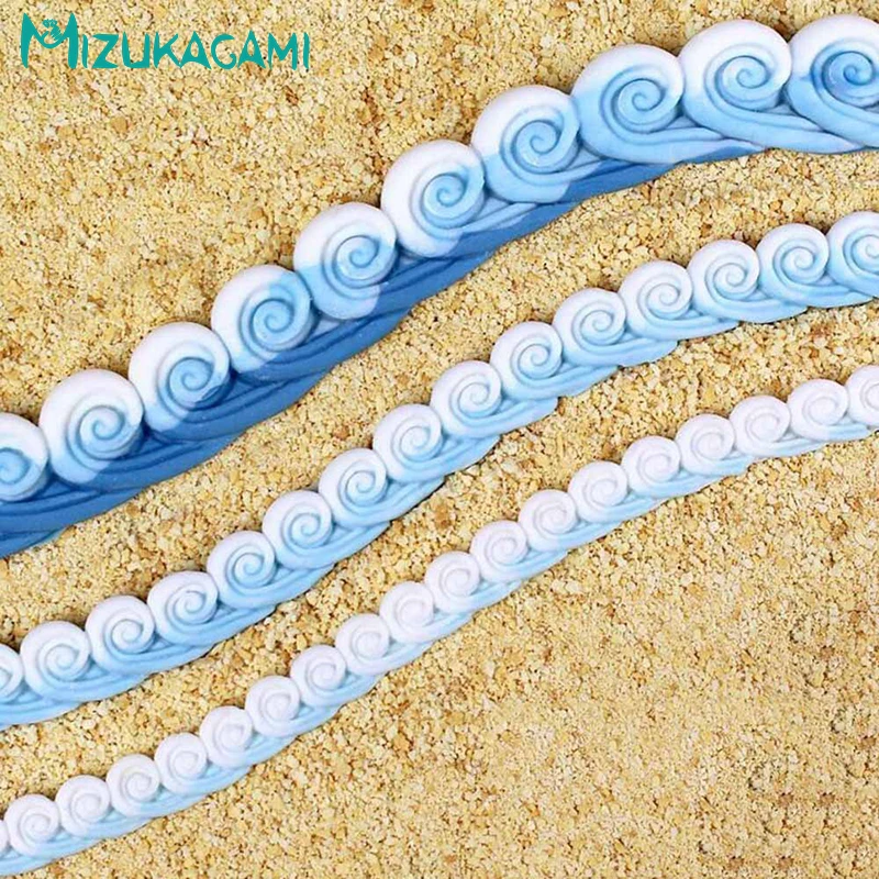 Пищевая силиконовая Форма Fondant кружевная морская волна для края торта