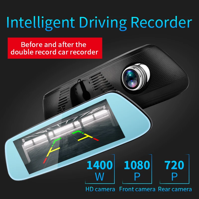Mirror GPS Bluetooth WIFI Dual Lens Touch IPS Car DVR Camera Video Recorder Dash Cam FHD 1080p 8 inch 4G Newest Android 5.1 | Автомобили и