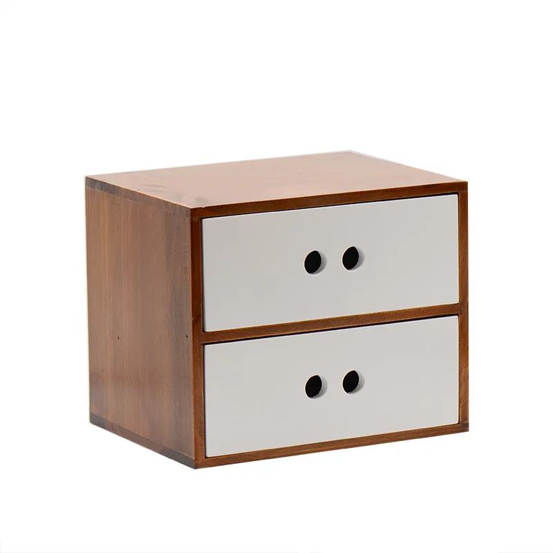 Деревянный отделочный ящик офисный стол Хранение Шкаф косметический Органайзер
