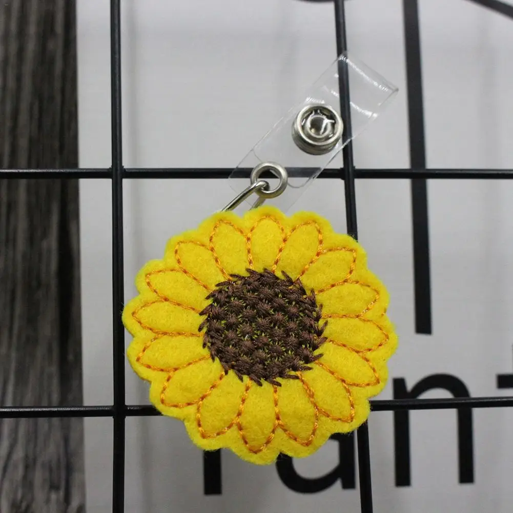 Подсолнух бейдж держатель катушки Точная строчка усиленный ремешок легко