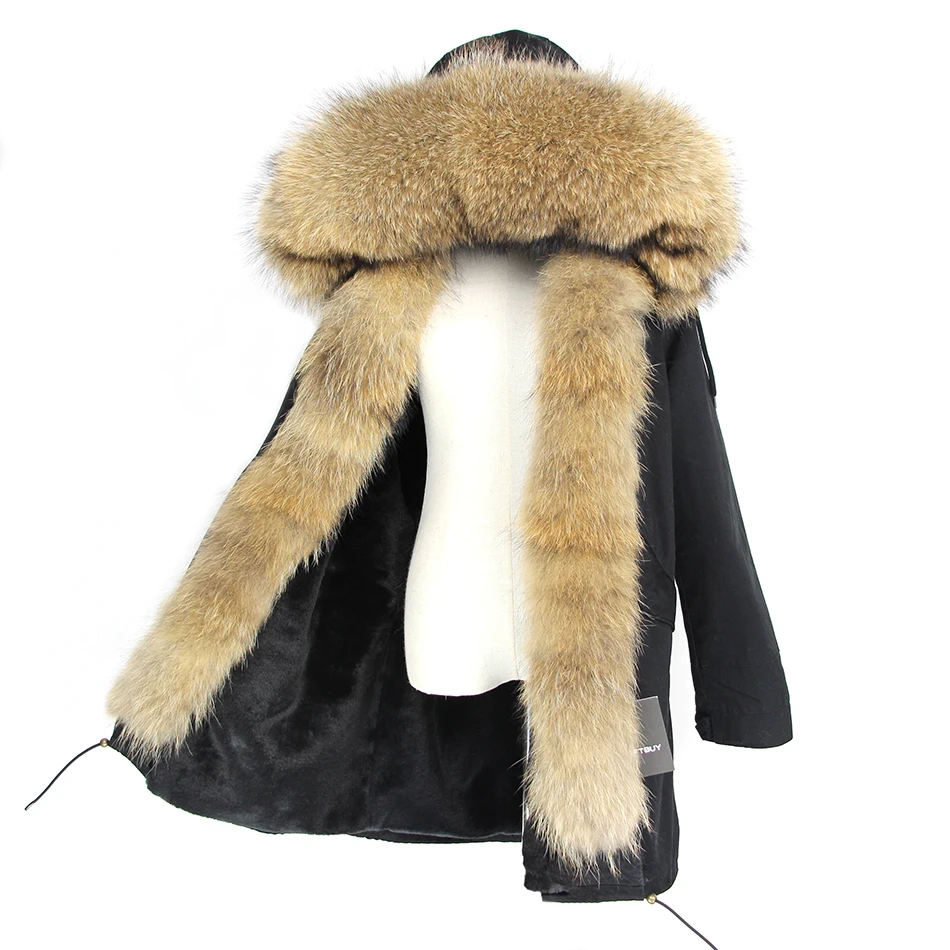 OFTBUY новинка 2019 настоящая меховая парка пальто зимняя куртка для женщин большой