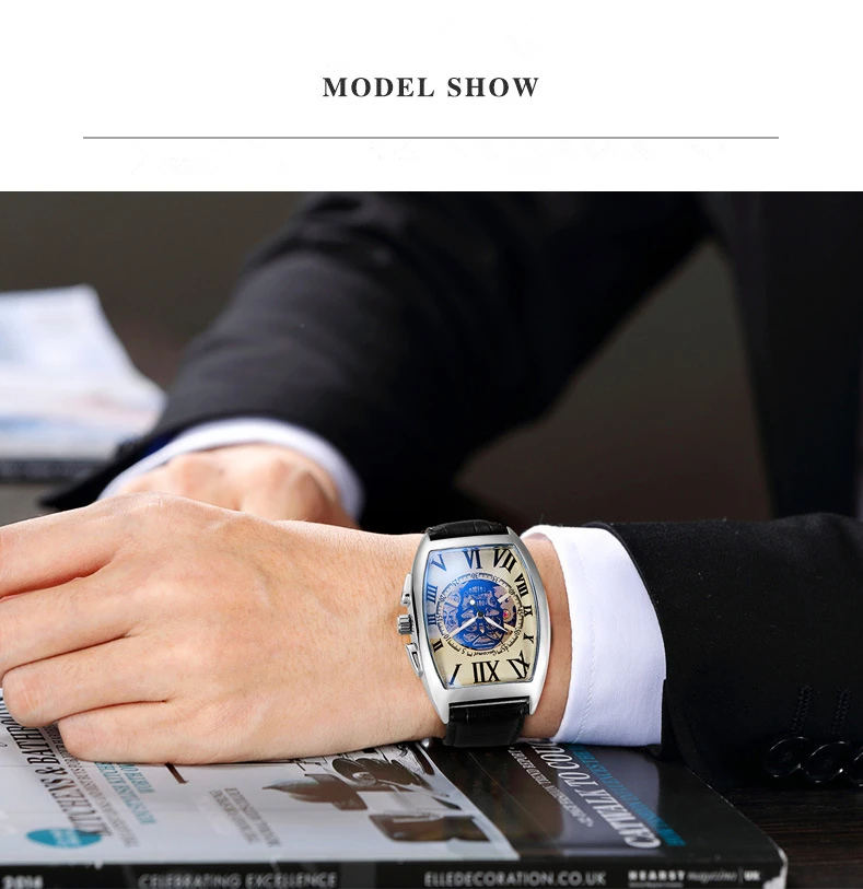 Luxury Ghost Head Skeleton Men Watch Fashion Tonneau Mechanical Watches Dress Business Wristwatch Male Clock Montre Homme | Наручные часы