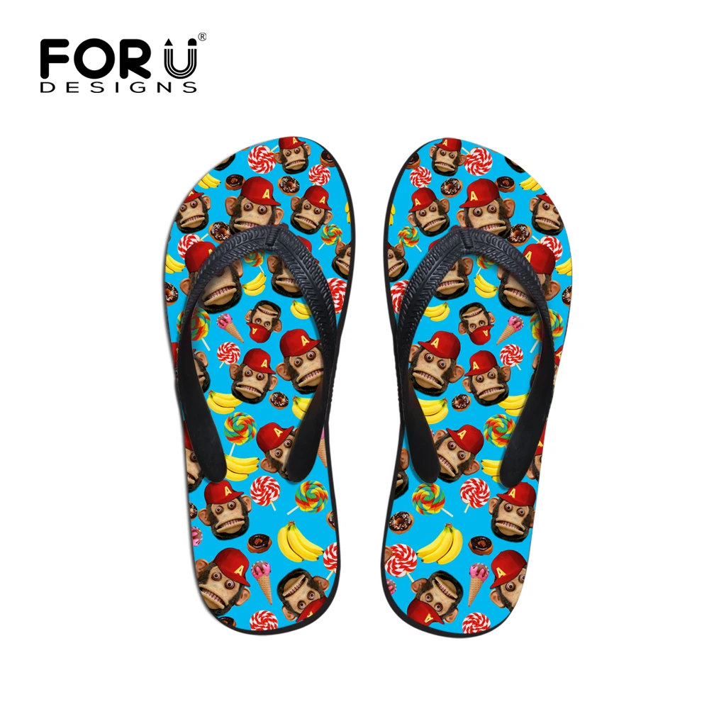 Новинка летние женские Вьетнамки красивые тапочки на плоской подошве с принтом