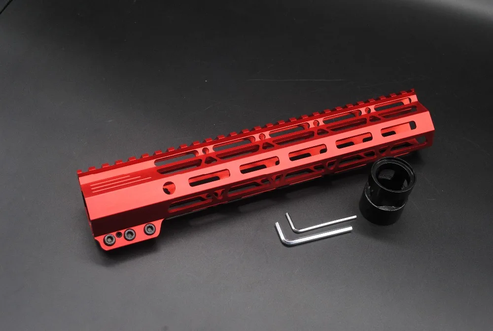 

TriRock Chinese Red Anodized 11'' inch M-lok Handguard Rail Clamping Style Free Float Picatinny Mount System Fit .223/5.56