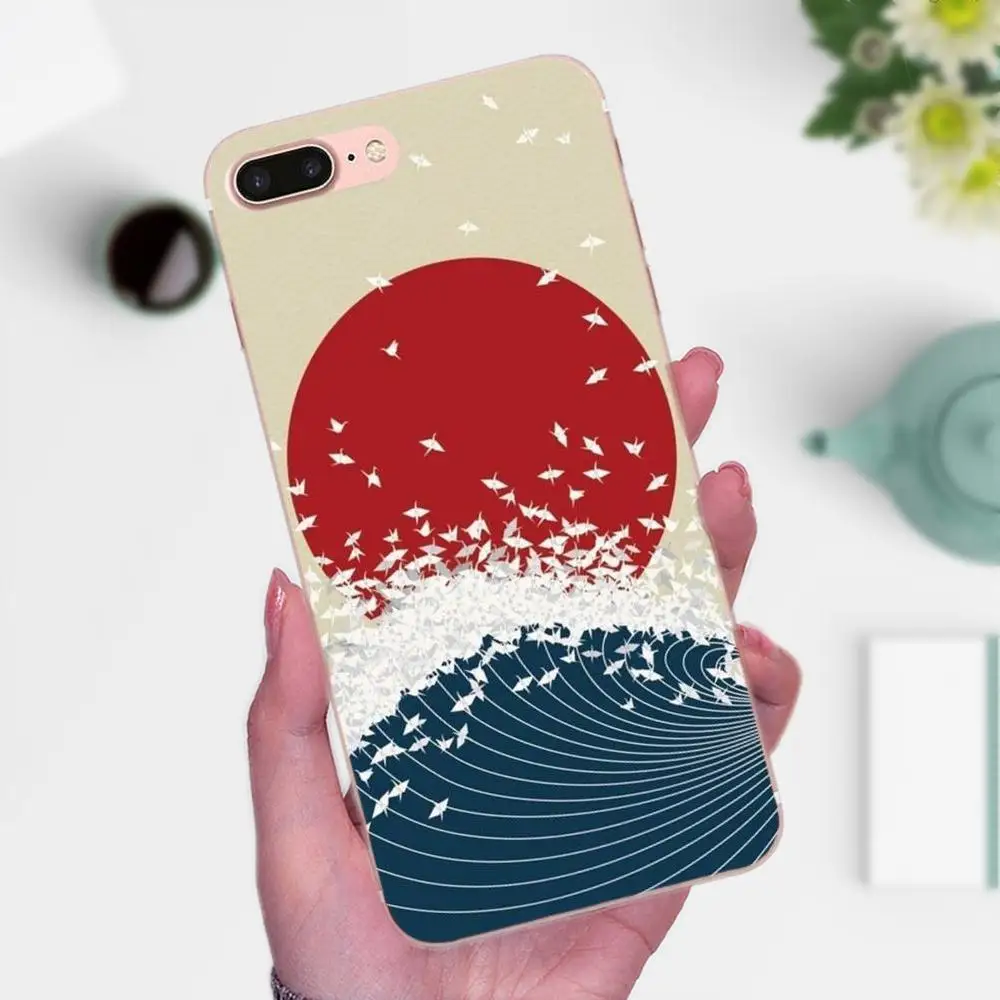 TPU 2017 New Arrival For Xiaomi Mi3 Mi4 Mi4C Mi4i Mi5 Mi 5S 5X 6 6X 8 SE A1 Max Mix 2 Note 3 4 Wave Art Japanese Green Illust | Мобильные