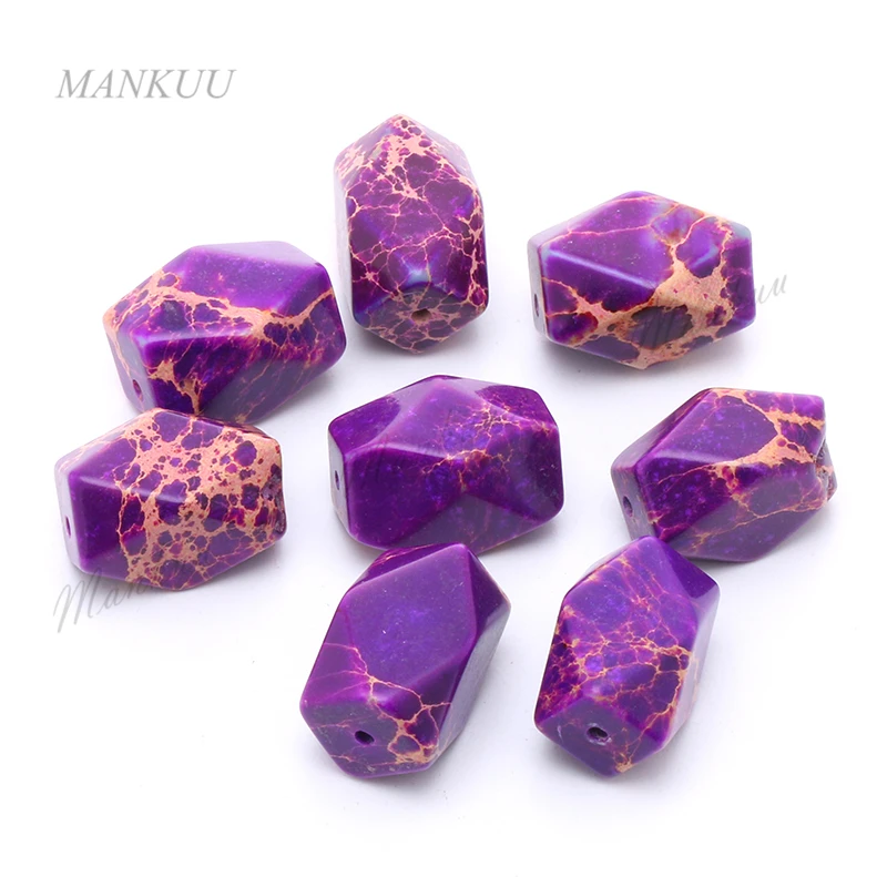 Граненые фиолетовые камни бусины россыпью с двойным отверстием ювелирные