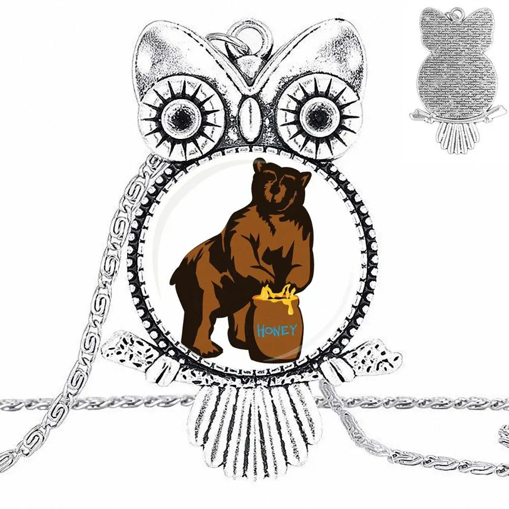 EJ глазурь для женщин Рождественский подарок медведь Honeypot стеклянный кабошон