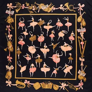 Женский саржевый шелковый шарф POBING 100%, квадратные шарфы для танцев и девушек, большая бандана, роскошный хиджаб-шарф, женский головной шарф, фуляр