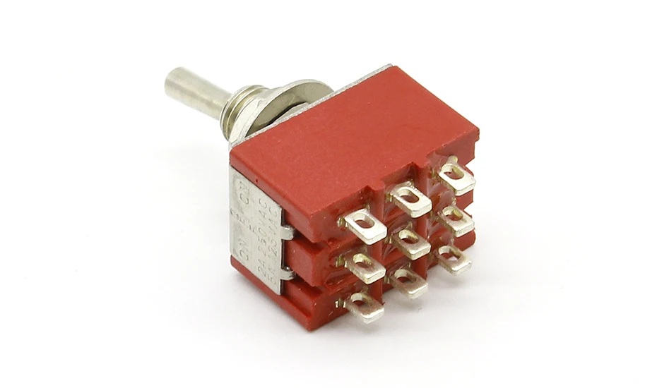 1 шт. красный 9 Pin ВКЛ.-ВЫКЛ.-ВКЛ.-ВКЛ. 3 положения мини-тумблер AC 6A/125V 3A/250V