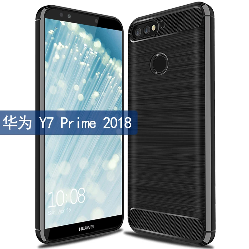 Чехол для Huawei Y7 Prime 2018 чехол из углеродного волокна Y 7 |