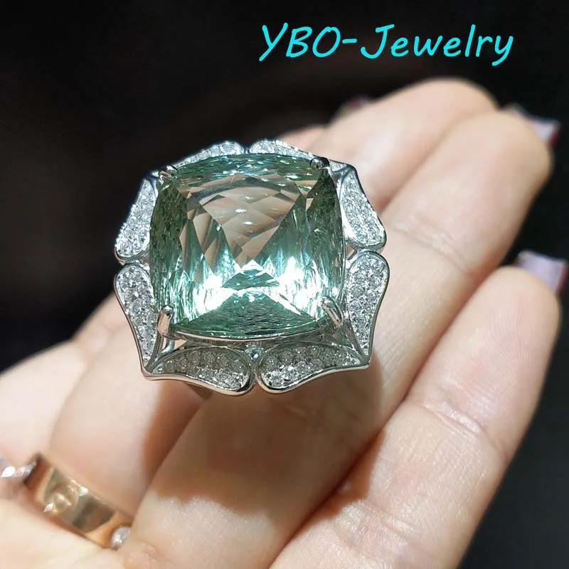 YBO 2021 новый тренд цветок натуральный зеленый Подушка цвета аметиста 17*17 мм 23.5ct