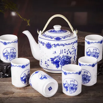 

Jingdezhen China Ceramic Teapot high temperature resistant vintage tea pot Cold Water Kettle large capacity porcelain teapot