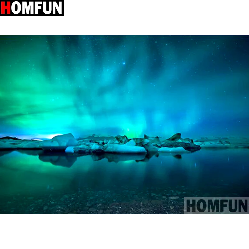 Алмазная 5D Вышивка зеленая вода HOMFUN картина с полными квадратными/круглыми