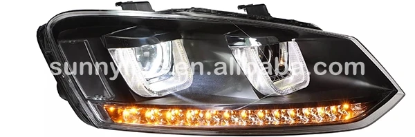 Для VOLKSWAGEN Polo Mk5 для Vento для Cross polo светодиодный головной фонарь с ангельскими глазами 2011- лет LF