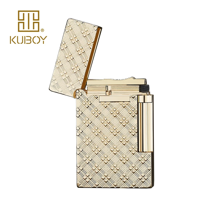 Высококачественная брендовая газовая зажигалка KUBOY белая матовая никелевая