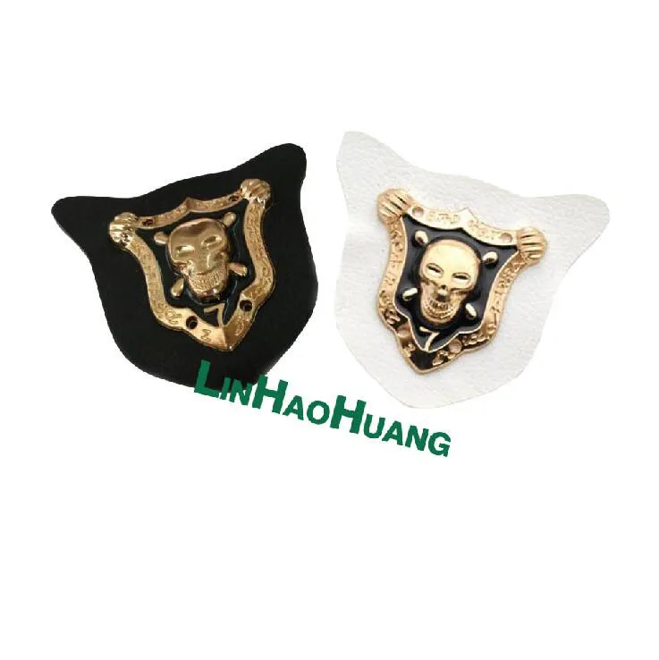 15 шт./лот Черный/Белый Кожзаменитель этикетки из металлического сплава с