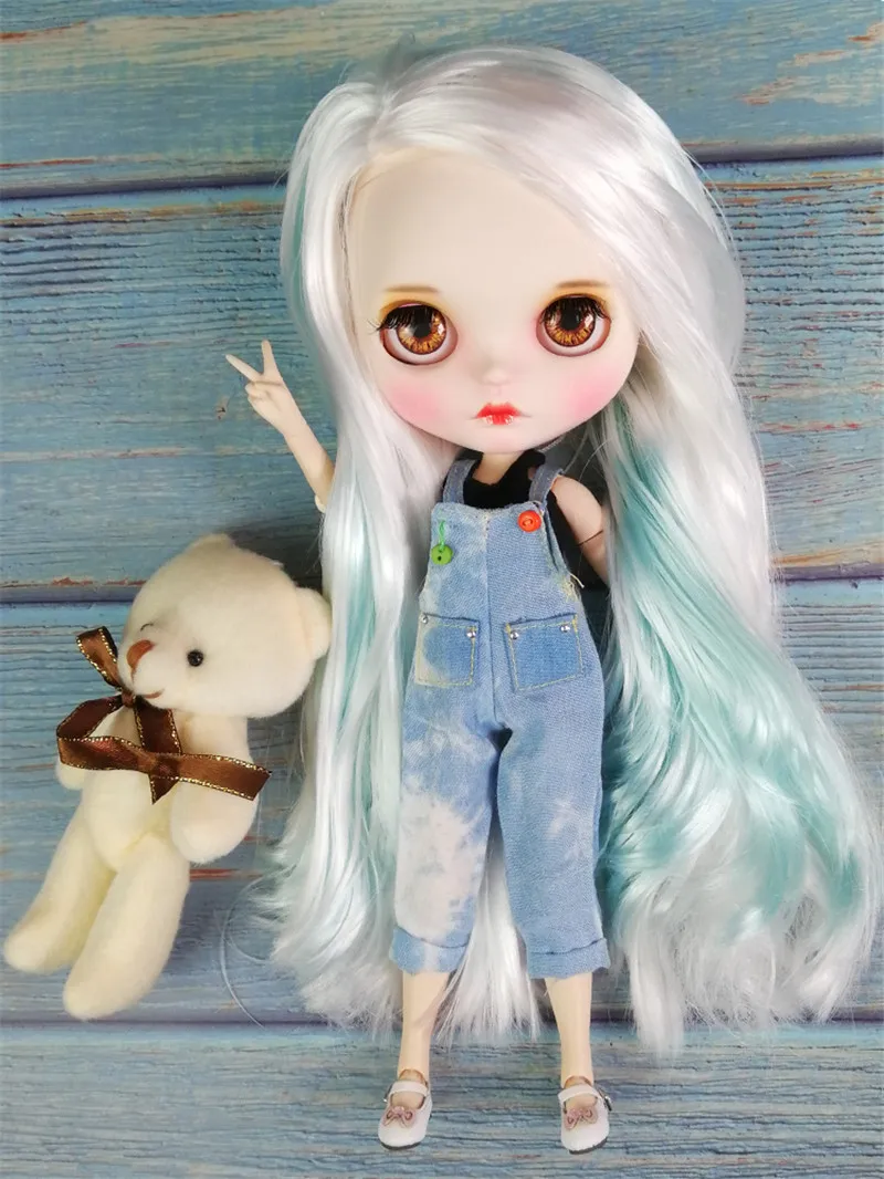 30 см 12 ''BJD кукла с серебристыми волосами парик и одежда Blyth Body Joint девушка кукла для продажи свободно лицом вверх и одеваться девушка подарок