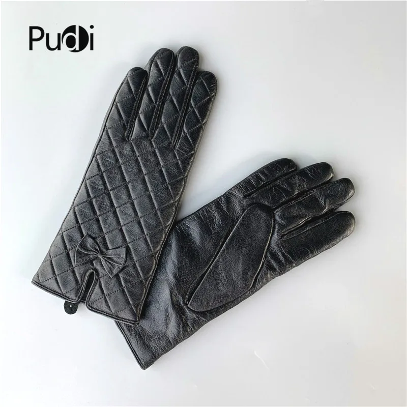 Pudi женские перчатки из натуральной кожи, зимние теплые перчатки из натуральной овечьей кожи для девочек, длинные перчатки, свободный размер