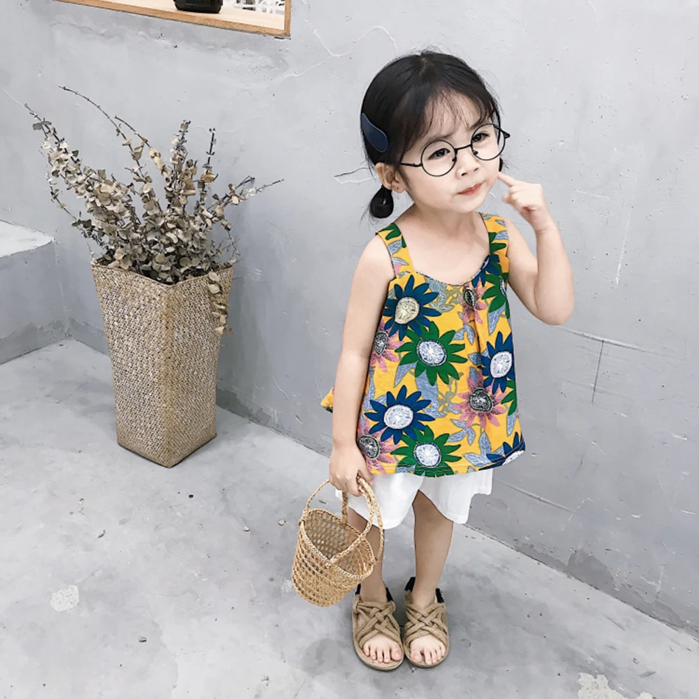 Комплект для маленьких девочек из 2 предметов жилет малышей хлопковый костюм