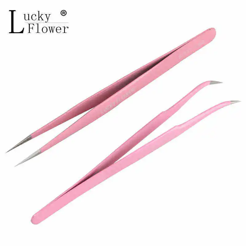 Розовые норковые накладные ресницы Lucky Flower из нержавеющей стали прямые или
