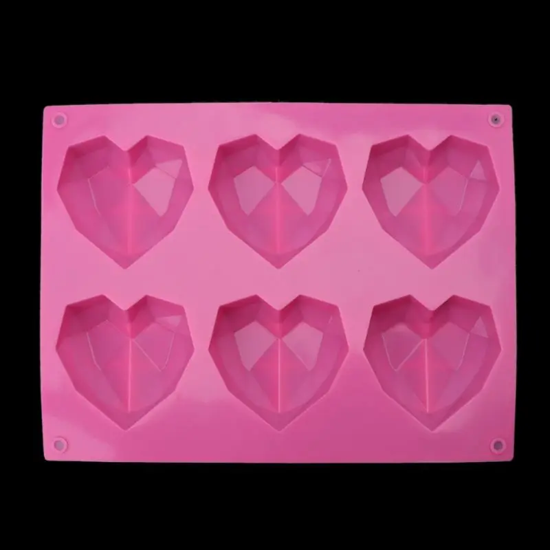 3D Diamond Love Сердце Силиконовая форма формы для выпечки губка торты шифон мусс ювелирных изделий - Цвет: Diamond Love