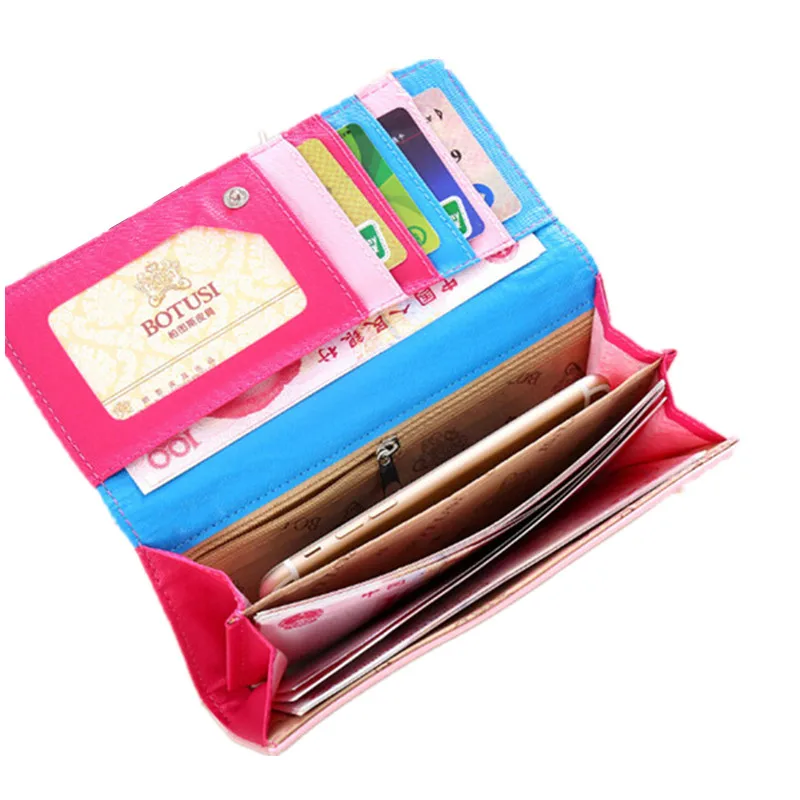 Милый мультяшный студенческий кошелек на молнии с принтом кота Дамский длинные