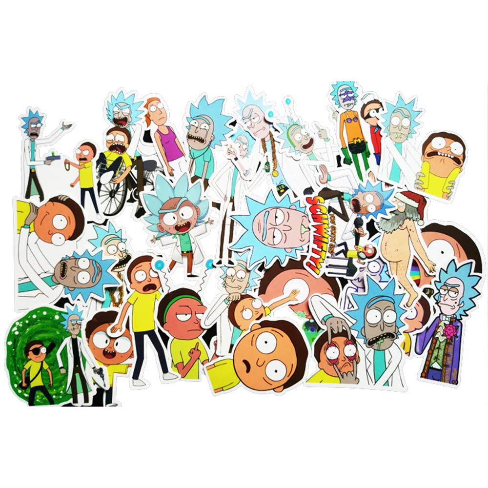 100 шт./упак. мультфильм Рик и Морти аниме-наклейки на ноутбук дети наклейки