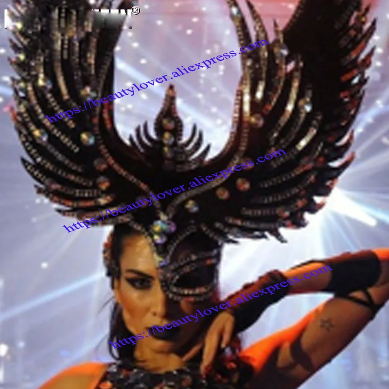 Черная Маскарадная маска ангела голографический парик Стразы королевы стразы