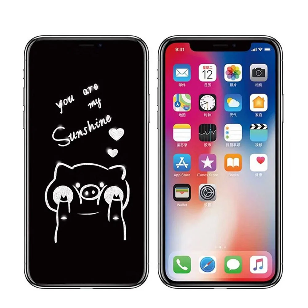 B8 9D Закаленное стекло протектор экрана для iPhone X XS Max XR противоударный Экстра чувствительный сенсорный телефон аксессуары полная защитная пленка - Color: B8