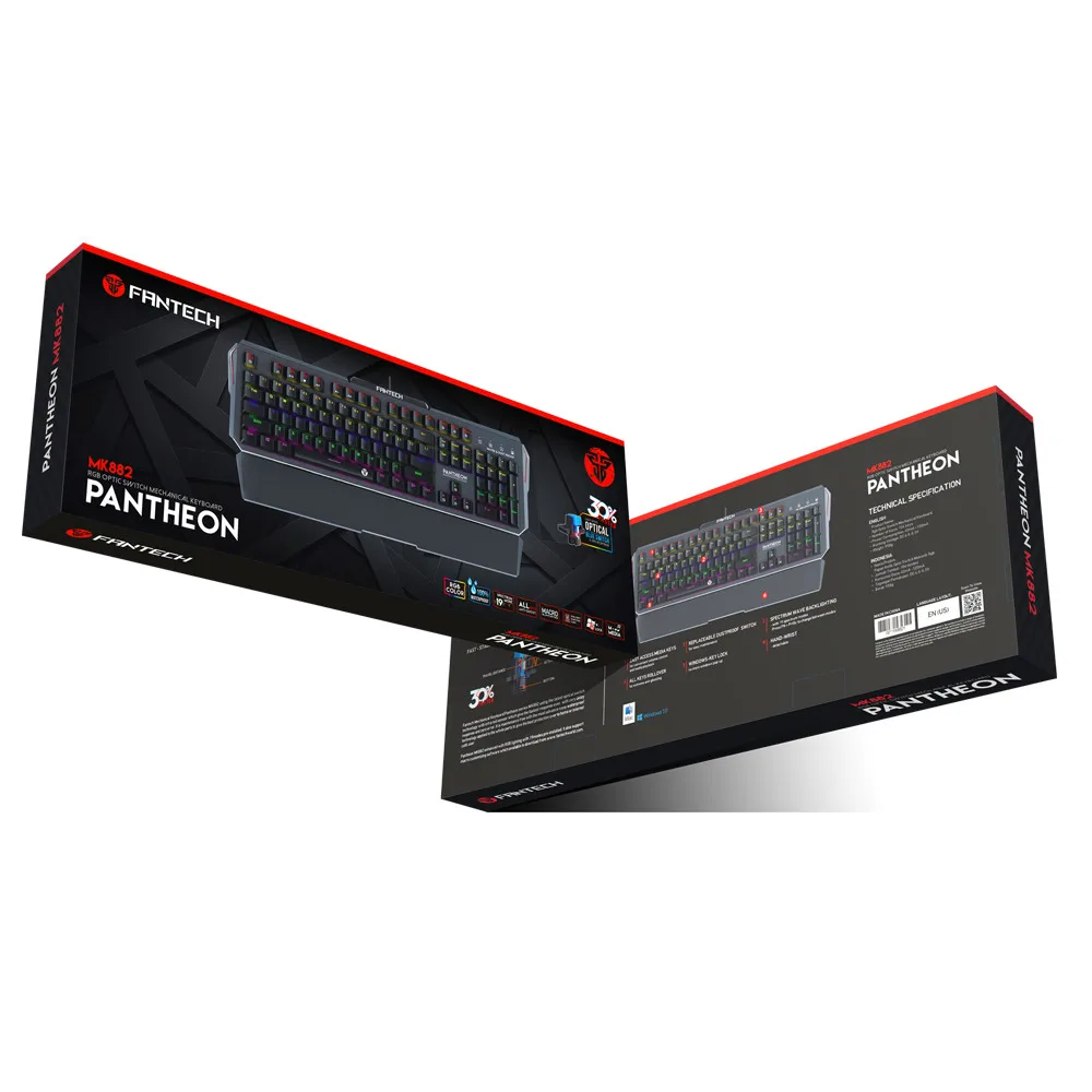FANTECHMK882 профессиональная USB цветная подсветка игровая водостойкая клавиатура 4