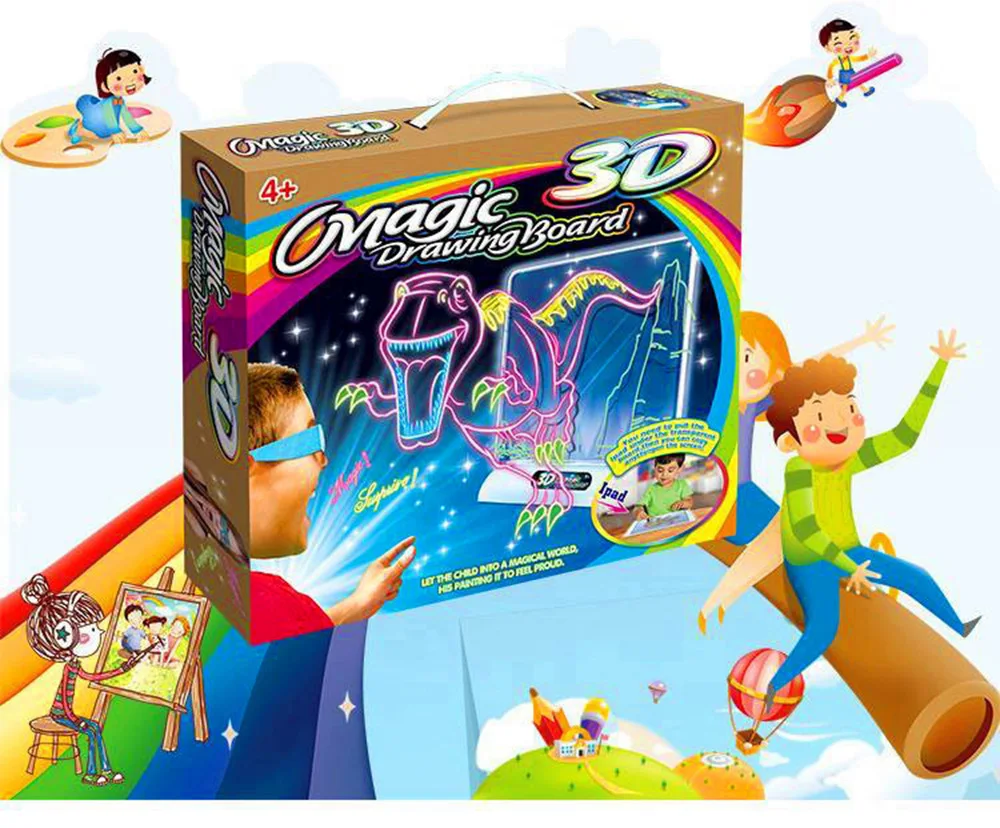 Магия 3D живописи доска flash трехмерного Magic магнитная для рисования цвета пера