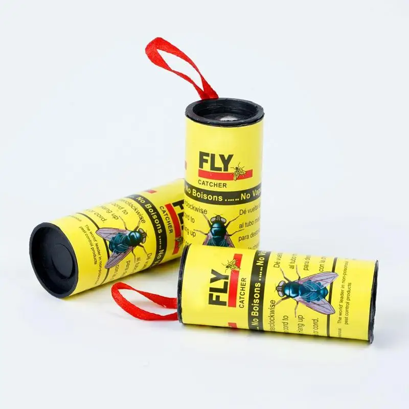 Высокое качество 4X Нетоксическо Fly Sticky Бумага полосы комаров убийца Catcher летающих насекомых Управление летающих насекомых зрелище