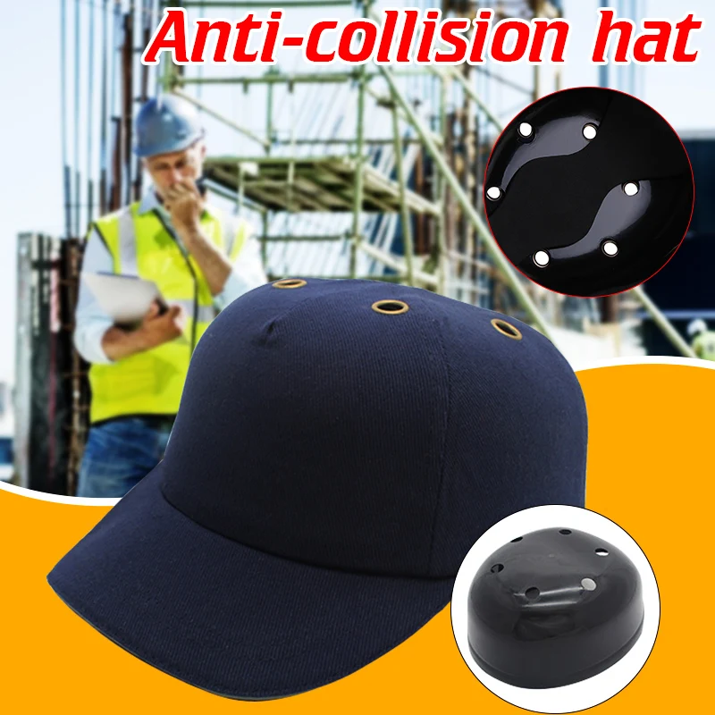 Work Safety Cloth Hat Baseball Bump Cap Helmet Baseball Style Sunscreen Protective Head Safety Hard Hat Anti-impact Lightweight