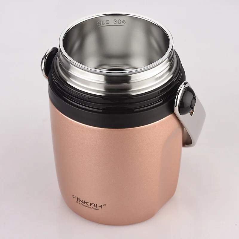 Горячая Pinkah 1600ml 3-слойная вакуумной изоляцией из нержавеющей стали Коробки для обедов бытовой Еда термоизоляционный бак большой Ёмкость 304 Нержавеющая сталь Коробки для обедов
