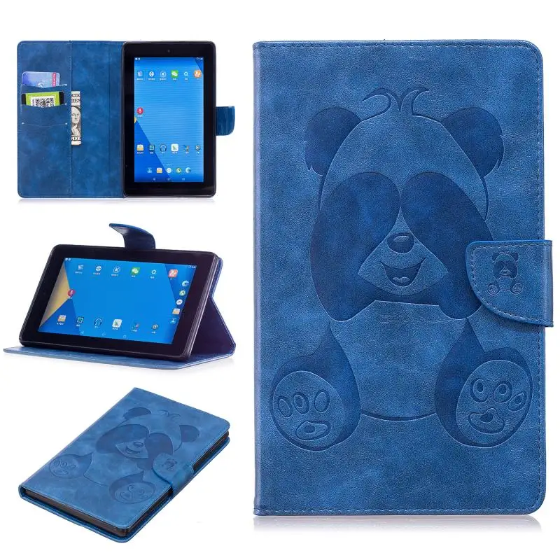 Умный чехол-книжка для Amazon Kindle Fire 7 2017 2015 выпущенный &quotЧехол-Кошелек Etui funda Panda Case |