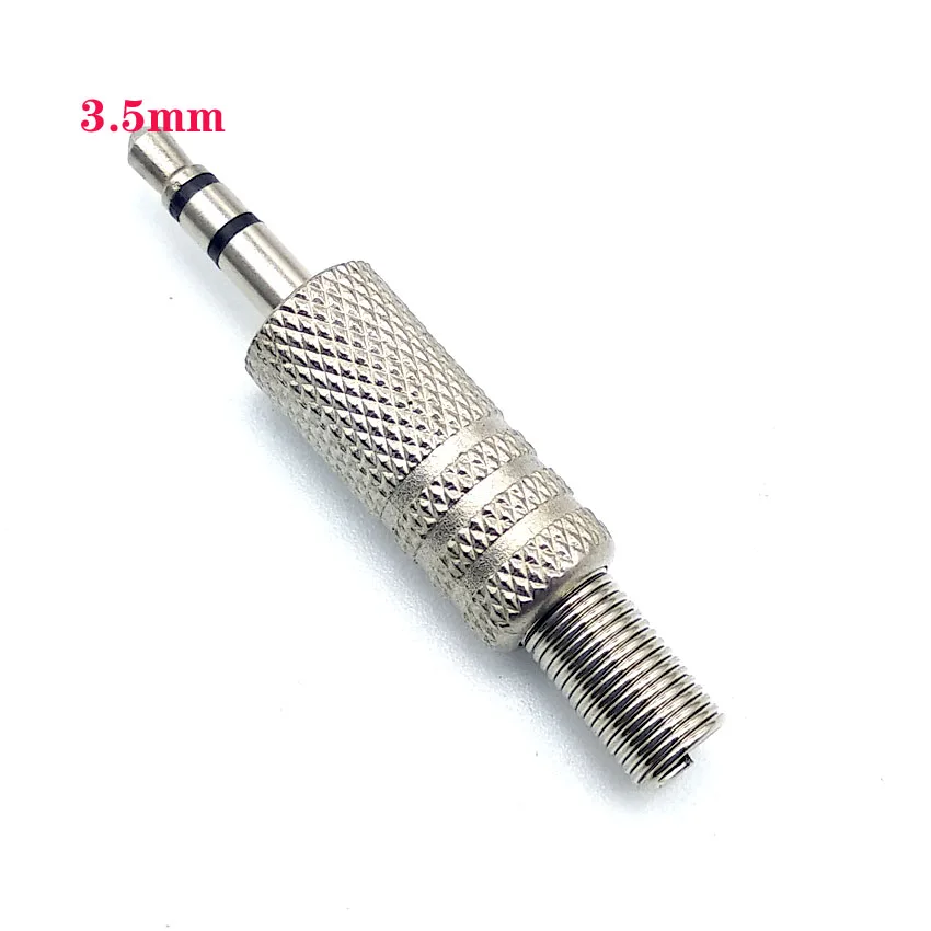 

5 pcs 3.5mm 3-Pole Stereo Metal Plug Connector 2.5mm Plug & Jack Adapter With Soldering Wire Terminals 4pole 3.5mm Stereo Plug