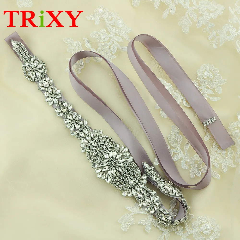 TRiXY S123B стразы вечерние платья аксессуары свадебный пояс лента подружки невесты